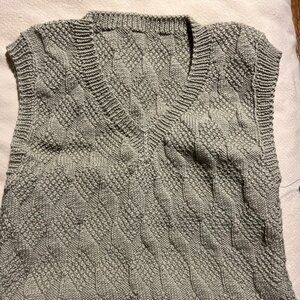 unisex eclectic grandpa quiet luxury handknit gorgeous celadon wool vest